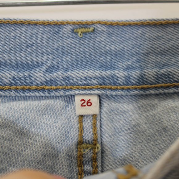 LEVIS Button Fly Cut Off Jean Shorts Distressed 26 - Picture 7 of 11